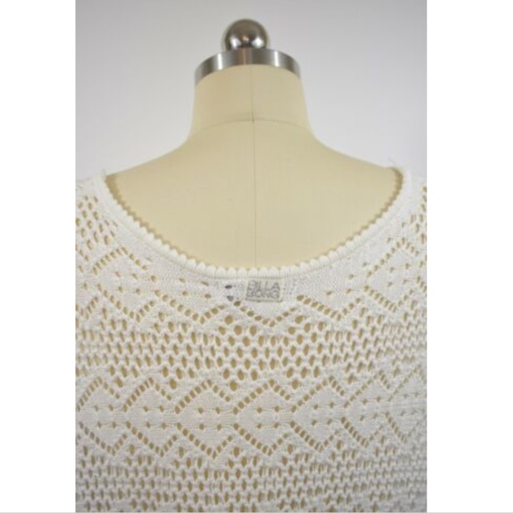Billabong Ivory Crochet Poncho Sweater Medium - Picture 7 of 8